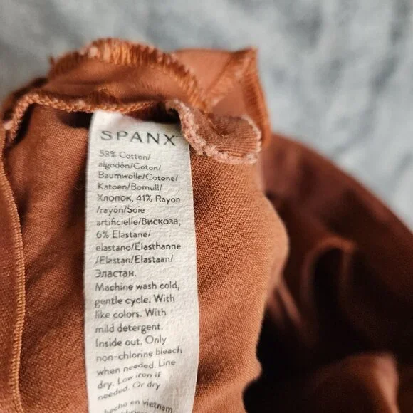 Spanx On The Go Cropped Straight Pants Women’s S Brown High Rise Stretch Capri - Picture 6 of 10